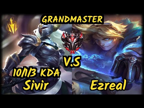 FOX Apollo (SIVIR) vs EZREAL - 10/1/3 KDA BOTTOM ADC GAMEPLAY - NA Ranked GRANDMASTER