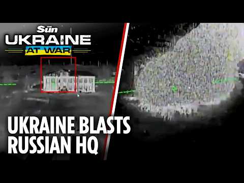 Moment Ukrainian FP-2 strike drones strike Russian ‘operational HQ’