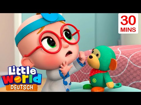 5 kleine Affen | Cartoons und Kinderlieder | Little World Deutsch