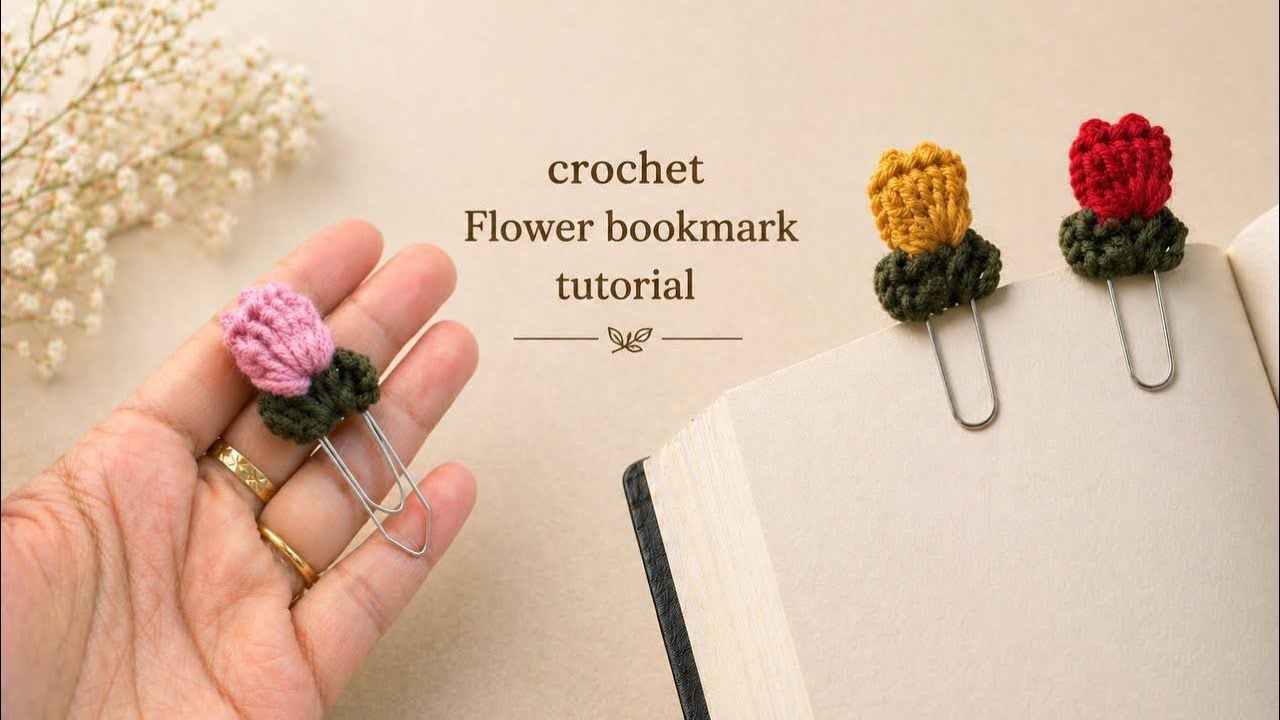 Super Easy Crochet Flower Bookmark Tutorial for Beginners | Explained in Simple Steps