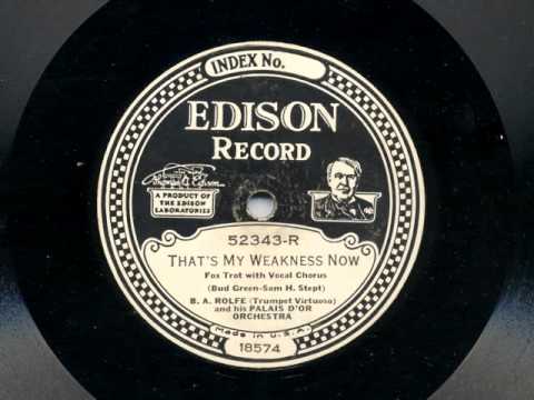 That's My Weakness Now  by B A Rolfe and his Palais D'or Orchestra, 1928