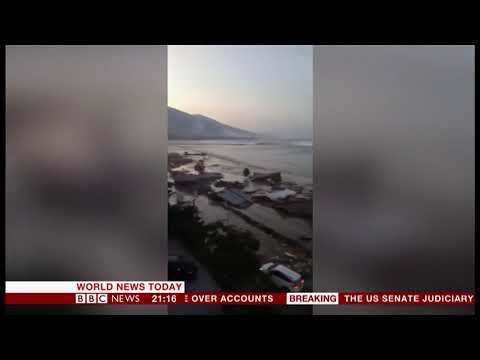 7.5 earthquake causes tsunami (Palu) (Indonesia) - BBC News - 28th September 2018