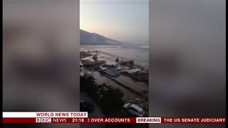 Download lagu 7.5 earthquake causes tsunami (Palu) (Indonesia) - BBC News - 28th September 2018 mp3