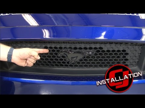 2015-2023 Mustang Ford Grille Emblem Running Pony Black Installation