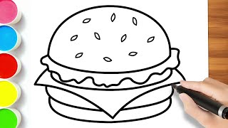 How to Draw Burger - Easy Drawings for Beginners