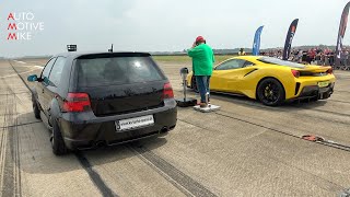 730HP Volkswagen Golf IV R32 Turbo vs Ferrari 488 Pista