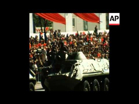 SYND 1 5 75 COMMUNISTS IN MOSCOW AND EAST BERLIN CELEBRATE MAY DAY WITH TRADITIONAL PARADE