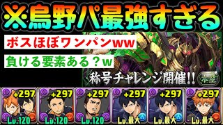 【最強証明】ガチでヤバい… 木星チャレンジを初見で完全に破壊してしまう烏野パ。【パズドラ】