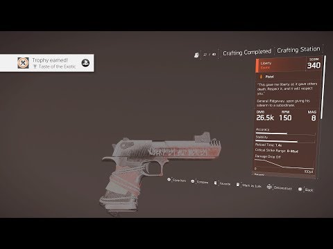 The Division 2 - Taste Of The Exotic Trophy Guide - (Easyway)