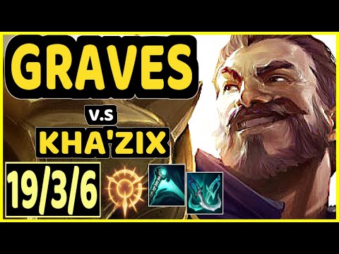 KIKIS (GRAVES) vs KHA'ZIX - 19/3/6 KDA JUNGLE GAMEPLAY - EUW Ranked GRANDMASTER