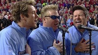 Rascal Flatts perform the national anthem before Game 4 of the World Series