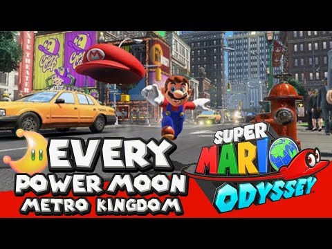 Super Mario Odyssey Walkthrough - How to get all 81 Power Moons in Metro Kingdom (Every Moon)