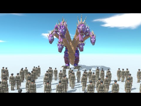 Yamata no Orochi vs 100 Modern Human Army ARBS Animal Revolt Battle Simulator