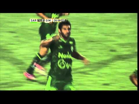Gol de Bueno. Sarmiento 1 - Gimnasia 2. Fecha 3. Primera División 2016.
