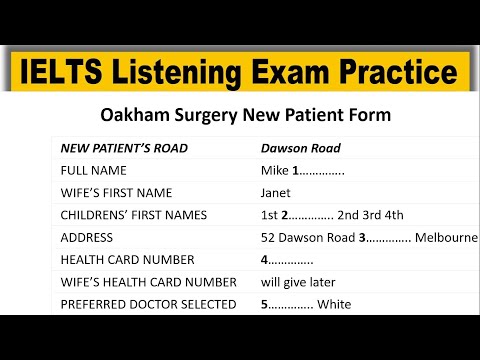 Oakham Surgery New Patient listening practice test 2023 with answers | IELTS Listening Practice Test