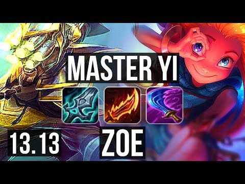 YI vs ZOE (MID) | Rank 2 Yi, 9 solo kills, 400+ games, Rank 21 | TR Challenger | 13.13