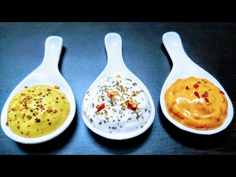 3 QUICK DIPS | easy dips recipes | dips for chips and starters | eggless mayo dips | easy party dips