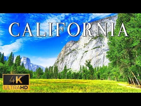 FLYING OVER CALIFORNIA (4K UHD) - Soft Music & Wonderful Natural Landscape For Fresh Start