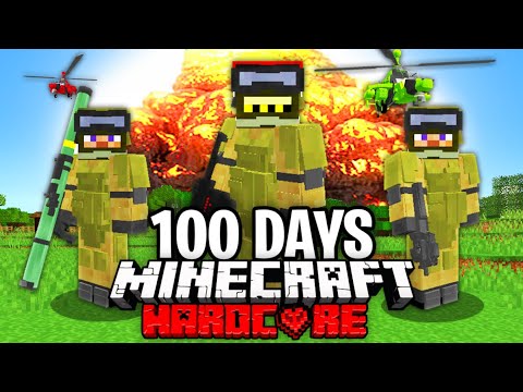 I Survived 100 Days at WAR in Hardcore Minecraft...