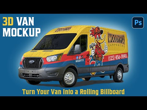 3D Van Wrap Mockup Design | Realistic Vehicle Branding Showcase