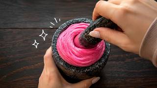 Slime Coloring with Makeup in Mortar and Pestle Asmr