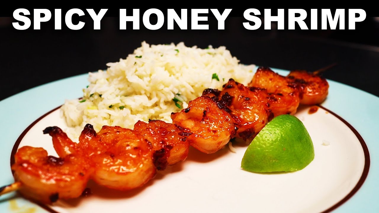 Chipotle-glazed shrimp with garlic lime rice