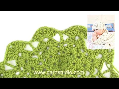 How to crochet the edge on blanket in Baby DROPS 19-6