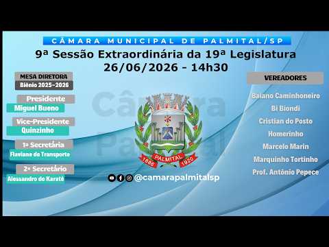 9ª Sessão Extraordinária realizada em 26/06/2026 às 14h30m