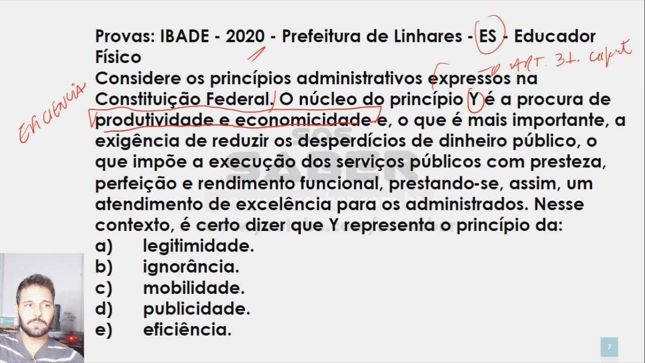 Aula 10.1 - Direito Administrativo- Questões: Princípios Expresso da Administração Pública (Aula 10)