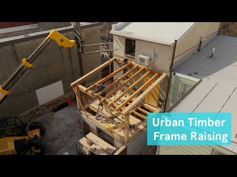Urban Timber Frame Raising. As Plastic-Free as Possible Rowhouse Addition. Episode 7.