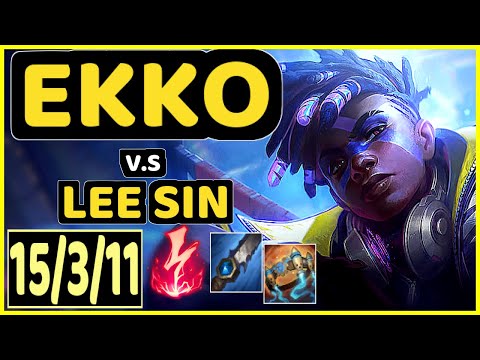 RAZORK (EKKO) vs LEE SIN - 15/3/11 KDA JUNGLE CHALLENGER GAMEPLAY - EUW