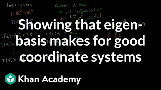 Linear Algebra: Showing that an eigenbasis makes for good coordinate systems