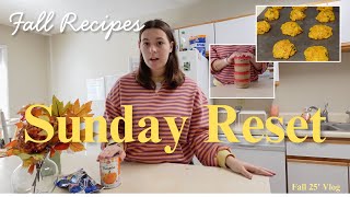 SUNDAY RESET || Fall Recipes (Pumpkin Cookies + Protein Cookie Dough), Studying, & A Needed Reset