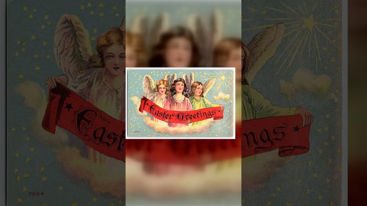 Easter Greetings Angels, Divided Back Postcard, 1911 Video