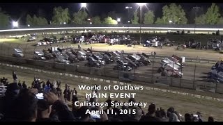 preview picture of video 'World of Outlaws MAIN 4-11-15 Calistoga Speedway - WOO'