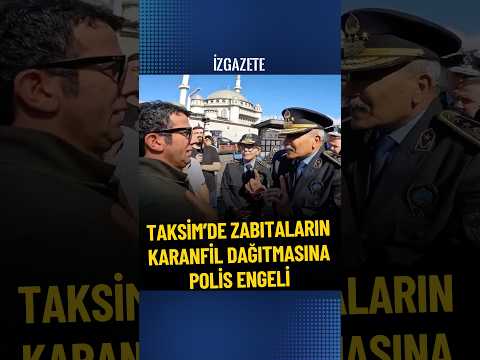 Taksim'e zabıtaların karanfil dağıtmasına polis engeli #istanbul #taksim #zabıta #polis