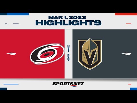 NHL Highlights | Hurricanes vs. Golden Knights - March 1, 2023