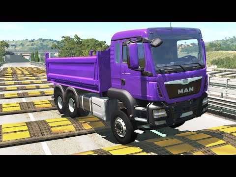 Purple Color Full Good Trucks Crashes on Massive Speed Bumps | #23 | Good Truck's