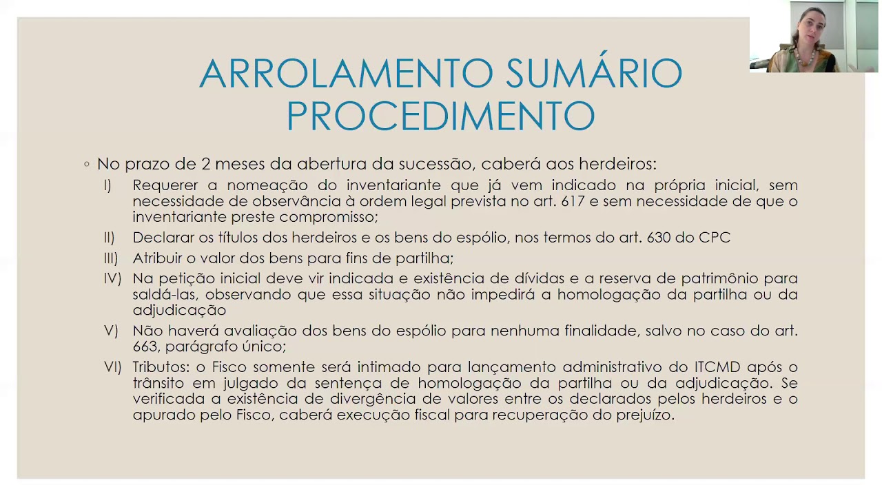AULA 3   ARROLAMENTO SUMÁRIO E ORDINÁRIO
