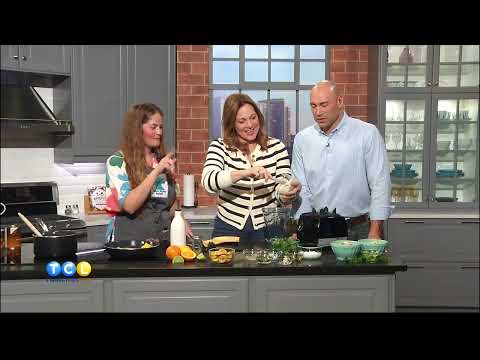 Citrus Chicken Bowls with Black Beans, Plantains and Green Sauce