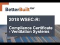 WSEC R 2018 Compliance Certificate Ventilation Systems