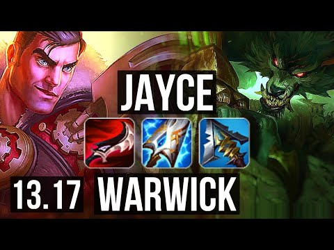 JAYCE vs WARWICK (TOP) | 15/1/2, 9 solo kills, Legendary, 900K mastery | EUW Master | 13.17