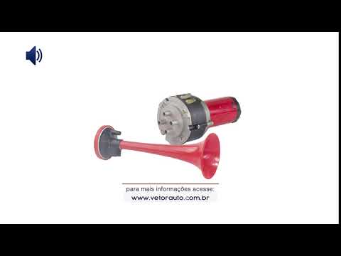 OUÇA O SOM DA BUZINA VT064 - BUZINA 3 CORNETAS 12V VETOR