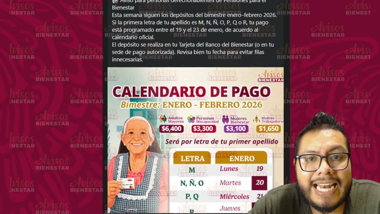 ¡PENSIÓN BIENESTAR! del 19 al 23 enero - febrero la adultos pension bienestar  y mujeres bienestar