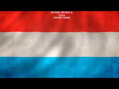 Luxembourg royal anthem instrumental with waving flag