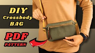 🔴DIY handmade leather Crossbody Phone Bag | Easy Craft Tutorial |PDF Pattern