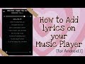 How To Add Lyrics On Your Music Player For Android Scarlet RPW