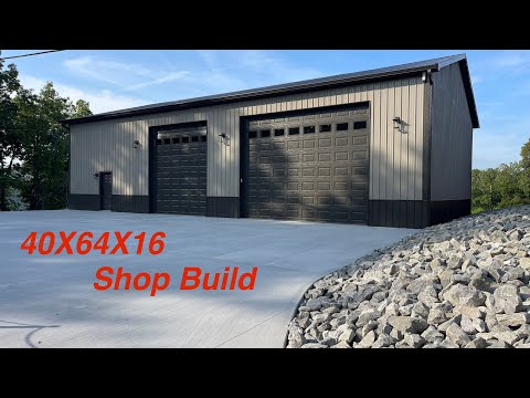 40X64X16 Dream Shop Build (Pole Barn) 4K