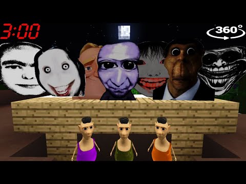 ALL NEXTBOTS CHASING US at 3:00 in Minecraft 360° #2