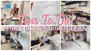 TONS TO DO! PRODUCTIVE MOM MOTIVATION! 💪🏻 SHOP COOK WORKOUT + CLEAN WITH ME!
